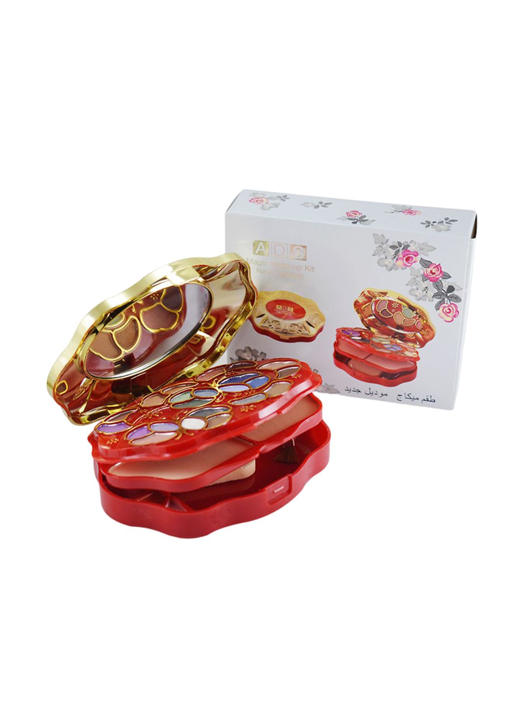 A.D.S 22 Eye Shadow, 2 Blusher, 2 Compact, 4 Lip Color,1 Mirror,1 Puff Makeup Kit-40g-image-6