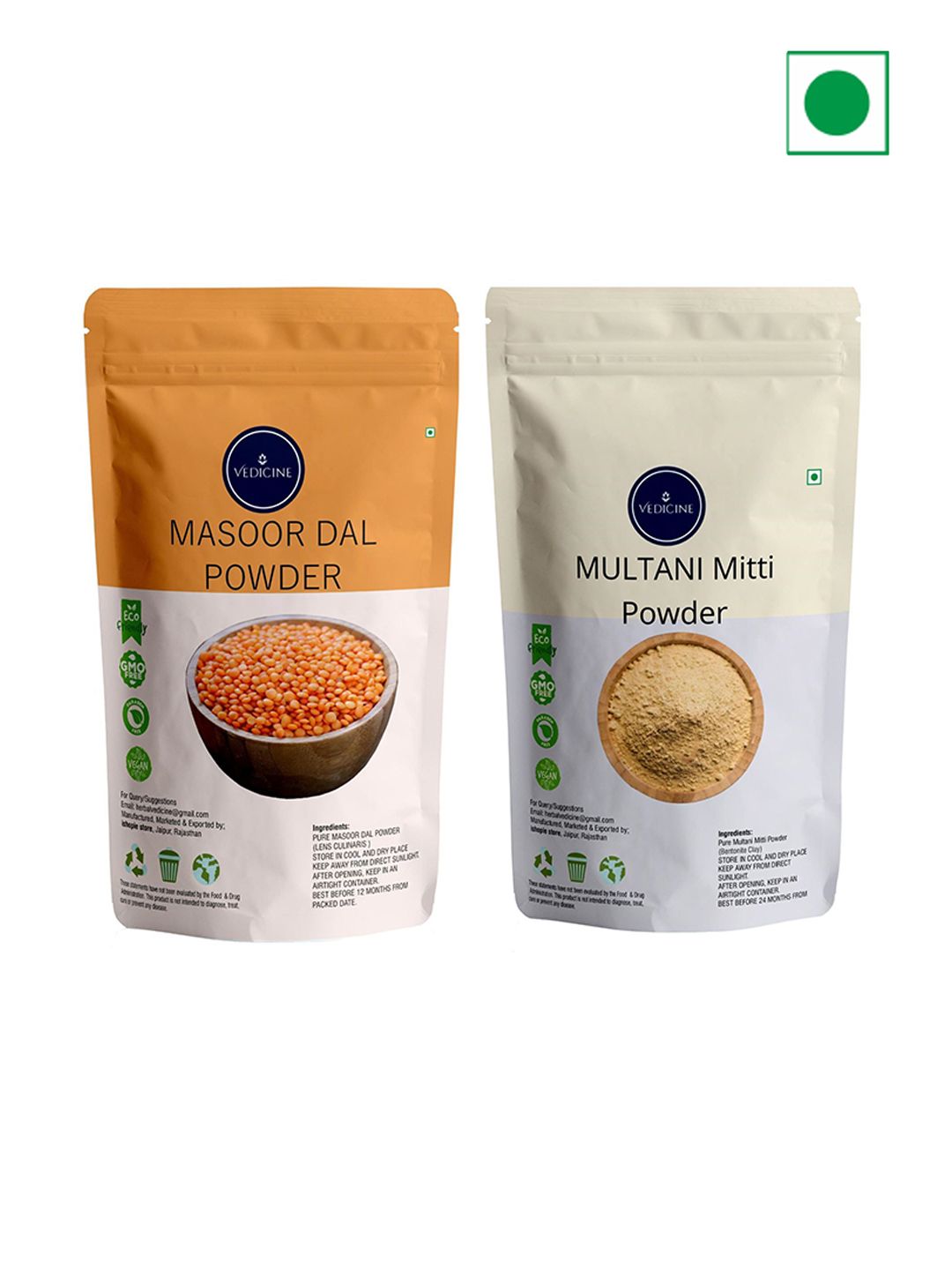 VEDICINE Set Of 2 Multani Mitti & Masoor Powder For Face Pack-100g Each-picture-53