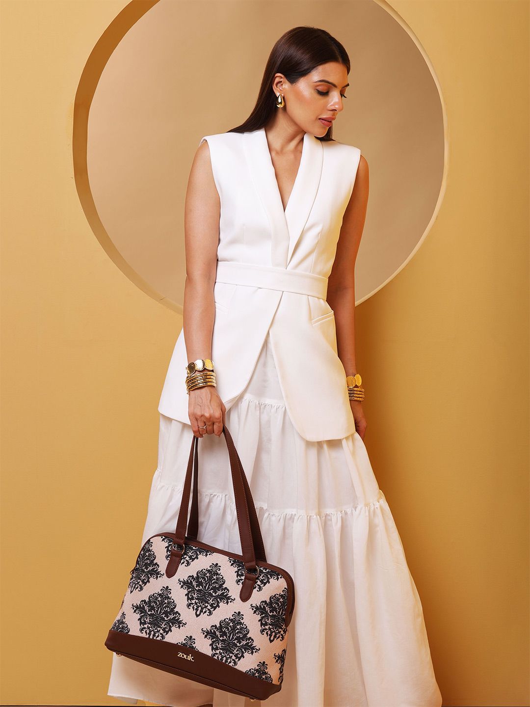 ZOUK Ethnic Motifs Printed Structured Shoulder Bag-image-48