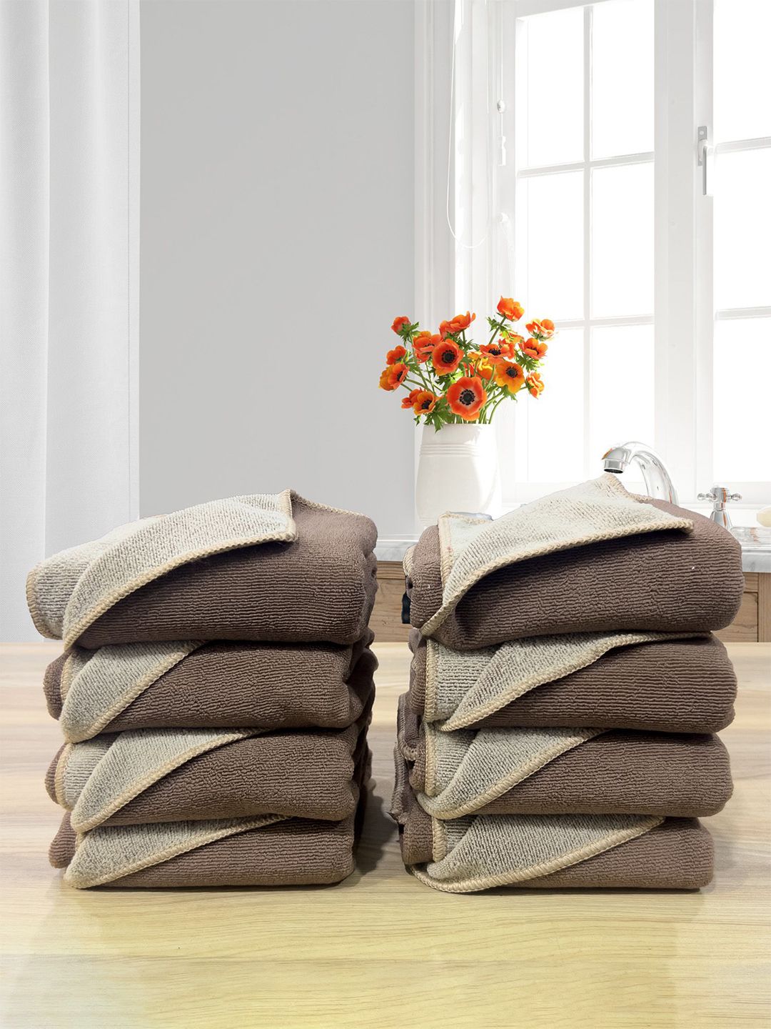 LABHAM Euphoria 8Pcs Brown Antibacterial Hand Towels-image-6
