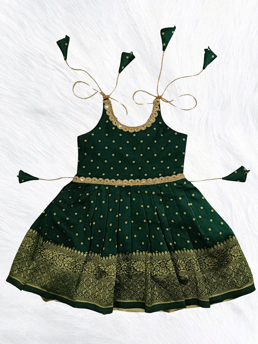 UFB Polka Dot Print Jacquard Fit & Flare Dress-picture-22