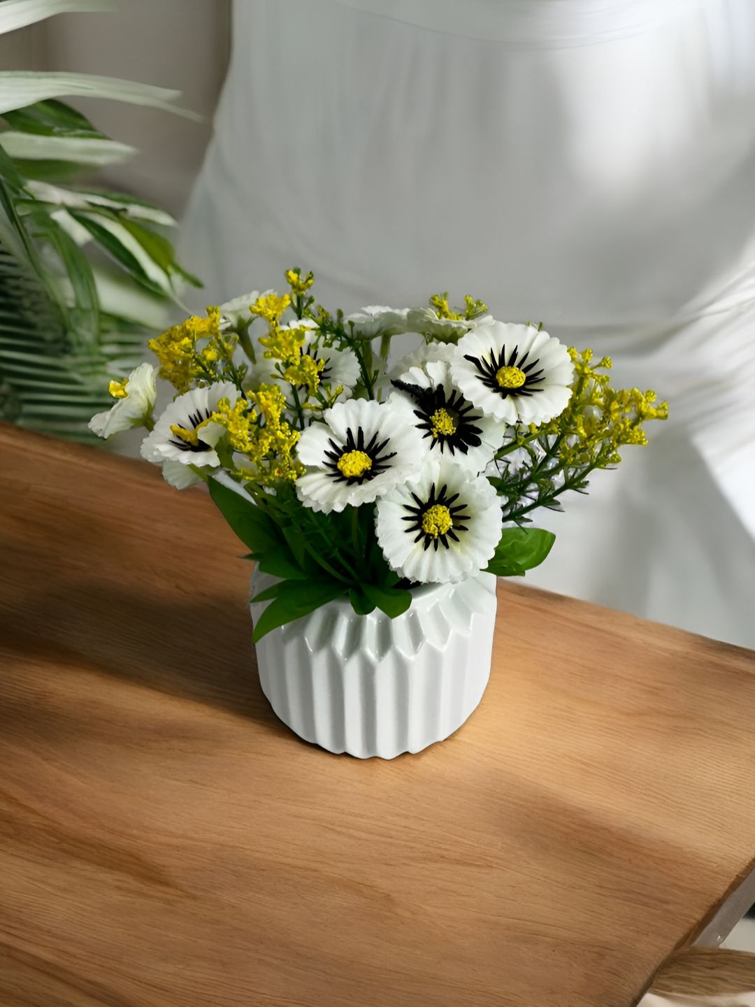 Art Street White Textured Ceramic Flower Vases-picture-32