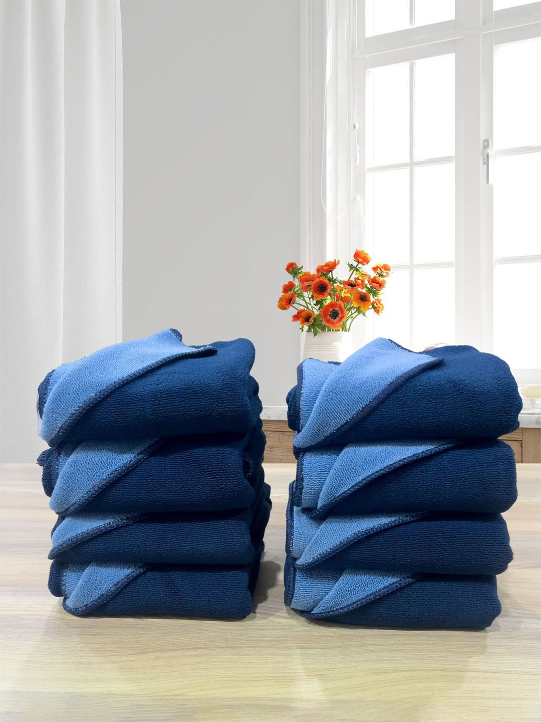 LABHAM Euphoria 8Pcs Navy Blue Ultra Absorbent Hand Towels
