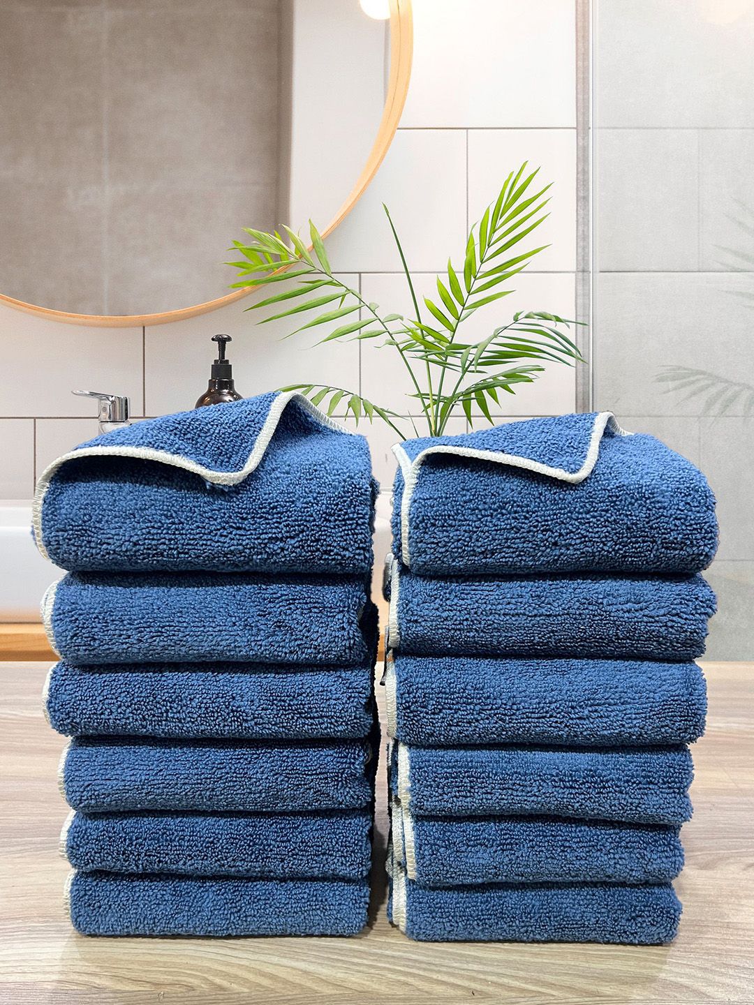 LABHAM 12Pcs Navy Blue SuperSoft Ultra Absorbant Hand Towel-image-44