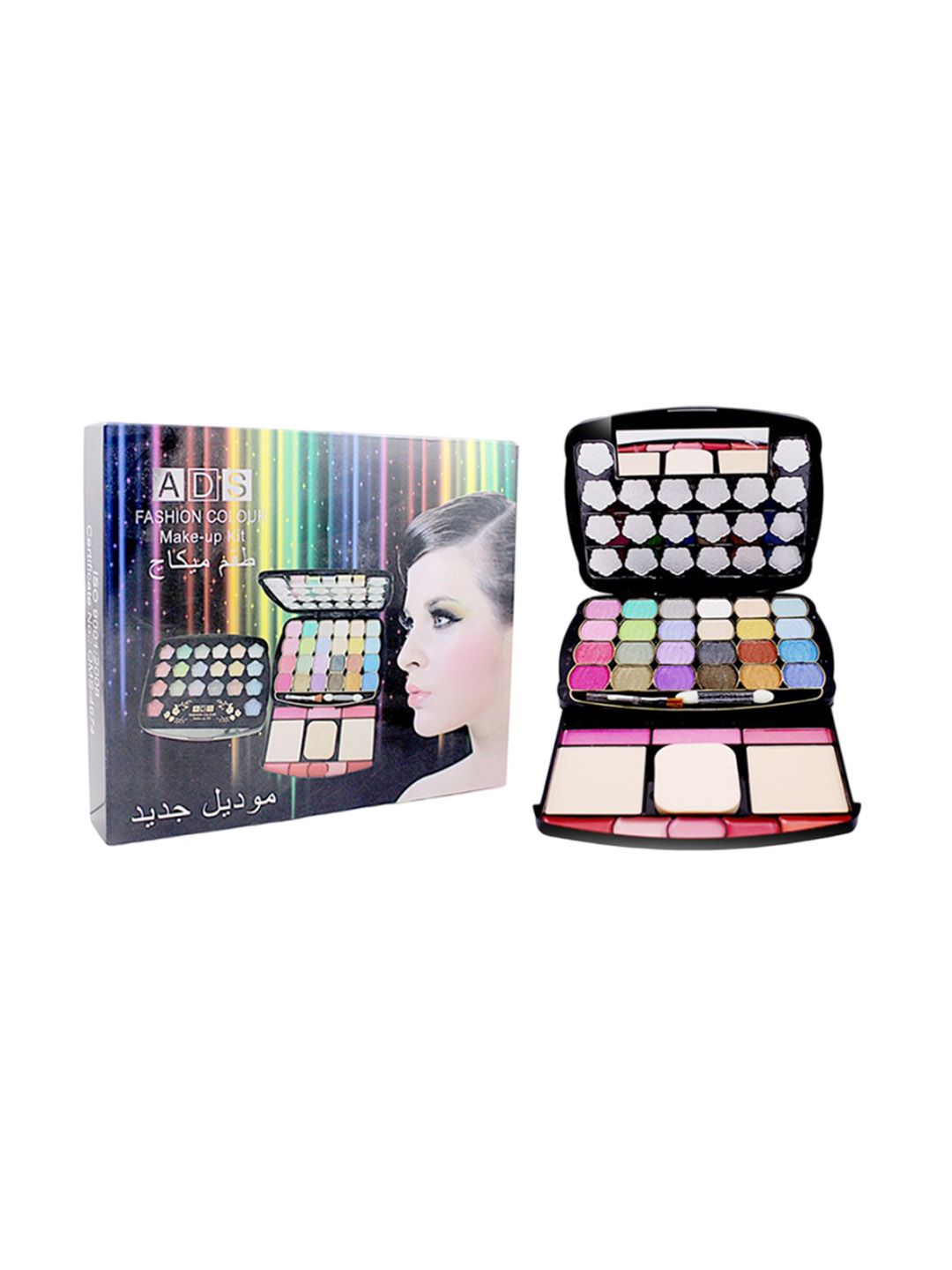A.D.S 24 Eye Shadows & Palette,5 Lip Colour, 2 Compact Powders, 3 Blushers Makeup Kit-63g-image-30