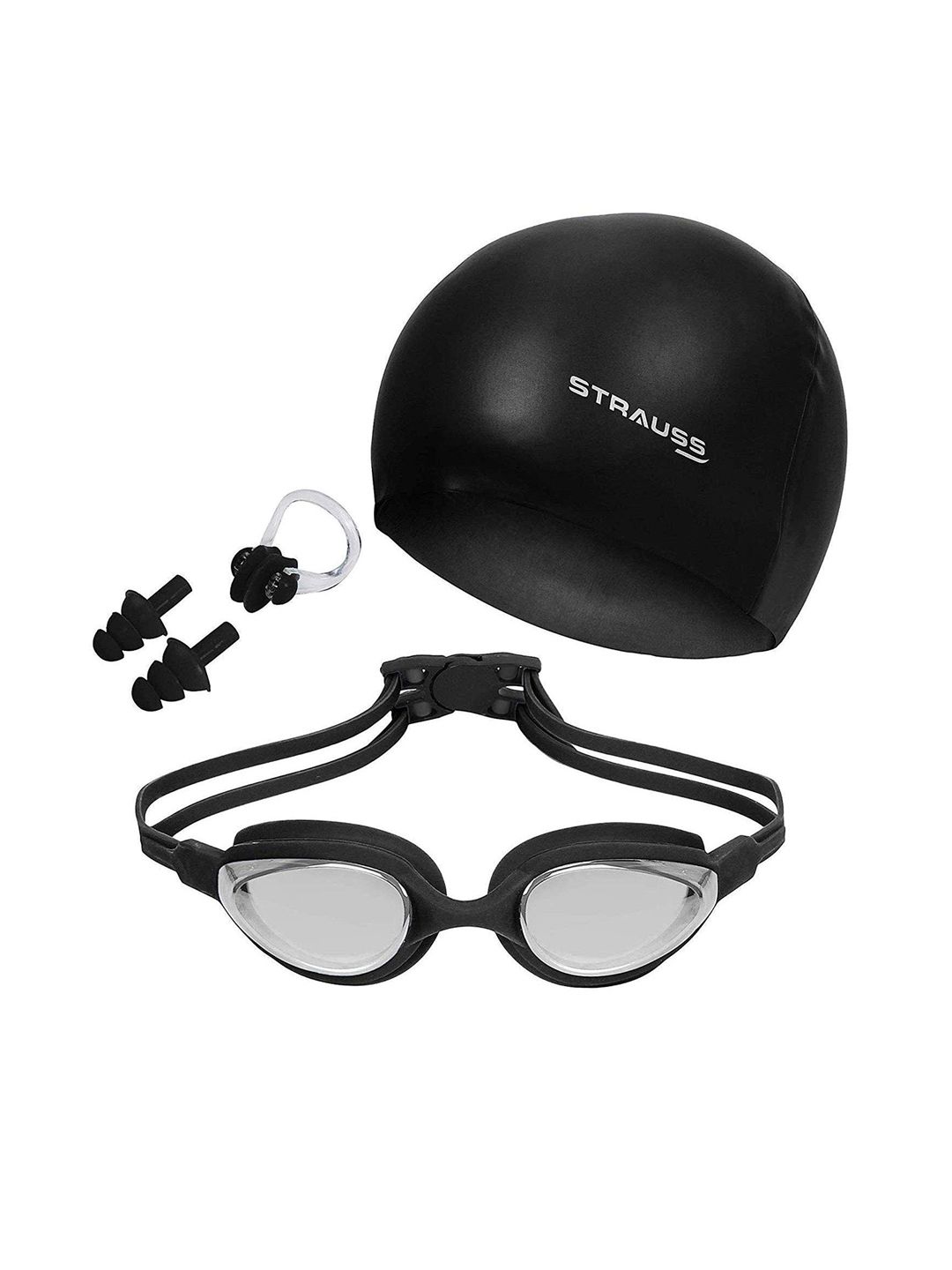 STRAUSS Anti Fog Swimming Goggles Set With Cap