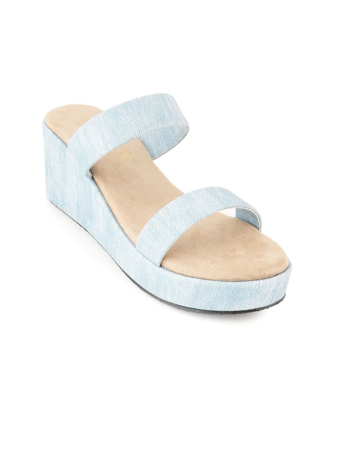 DressBerry Embellished Textured Wedge Heel Sandals-picture-23