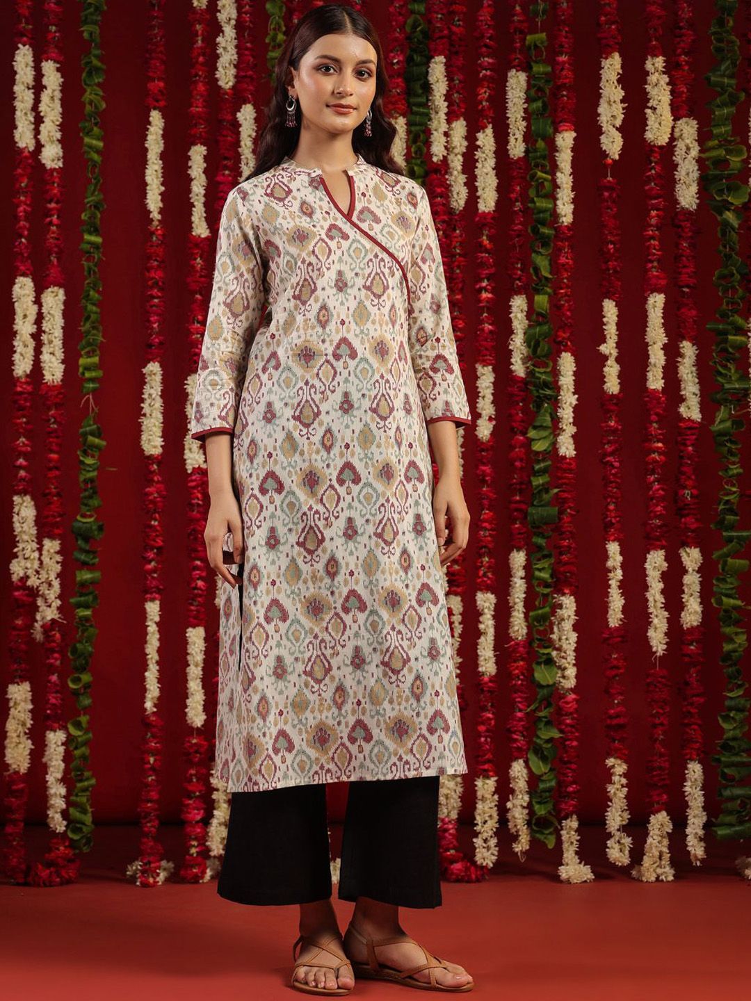 anayna Women Geometric Printed Gotta Patti Kurta-picture-48