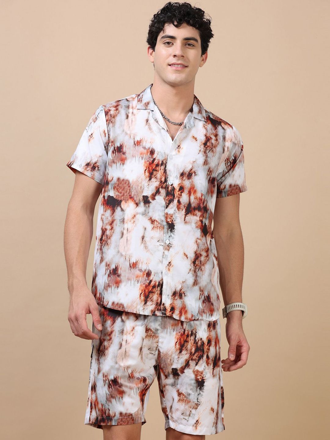 Bushirt Men Abstract Printed Night Suit-picture-22