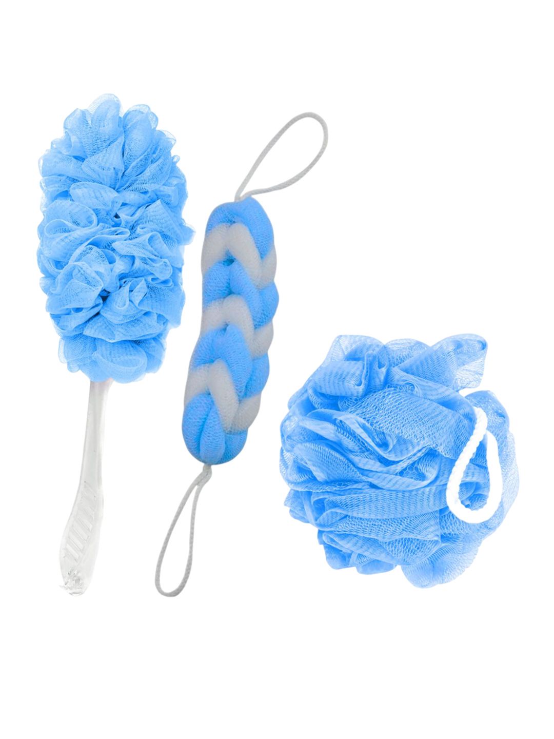 CareDone Set Of 3  Soft Round Loofah Back Scrubber With Long Handle Loofah-picture-19