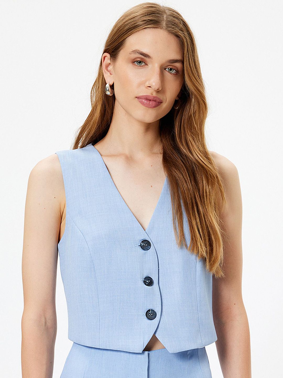 Koton V-Neck Woven Waistcoat-picture-29