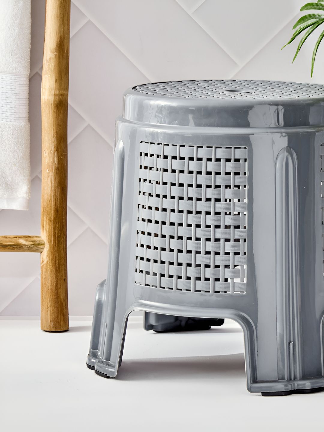Home Centre Grey Textured Polypropylene Step Stool-picture-19