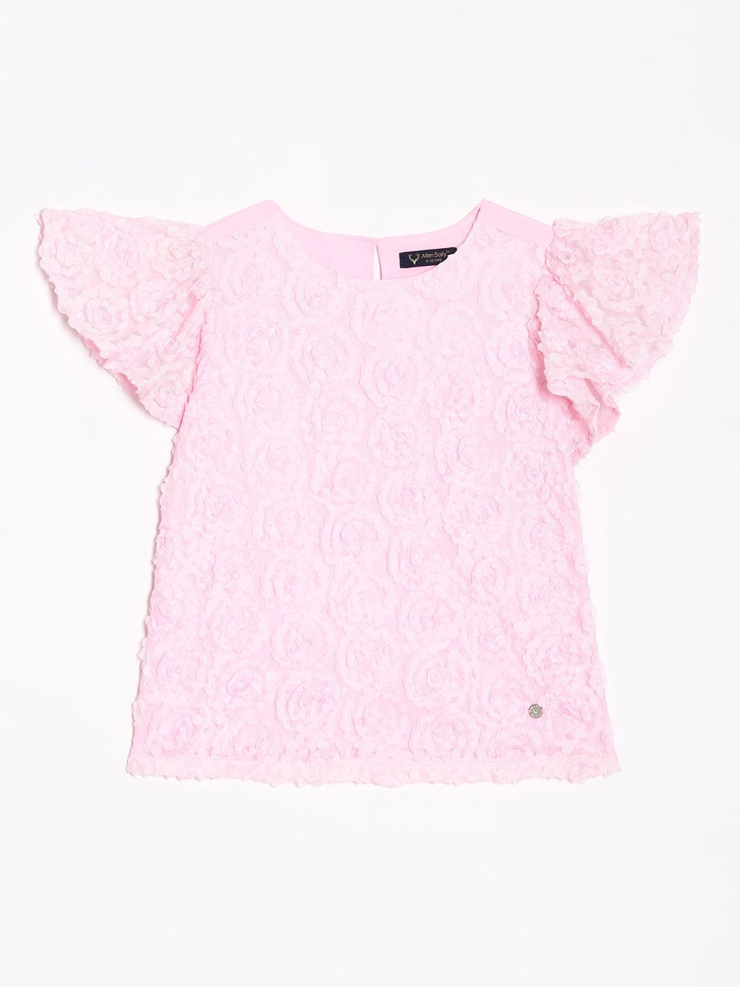 Allen Solly Junior Girls Self Design Knits Round Neck Cotton Top-picture-34