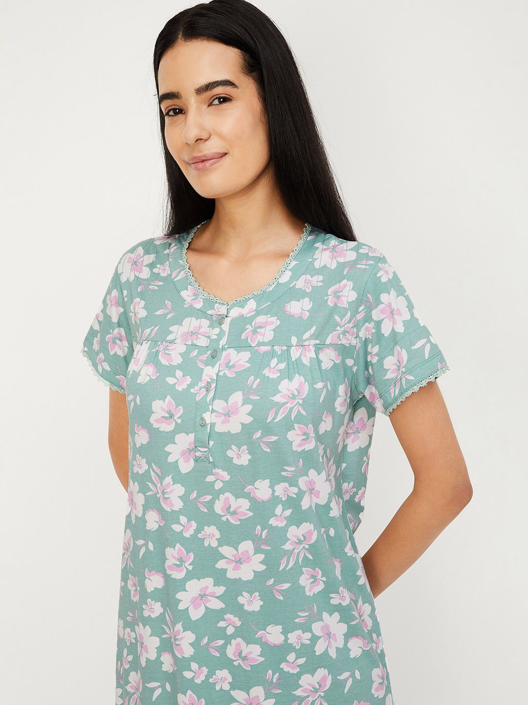 Max Women Floral Printed Nightgown-picture-11