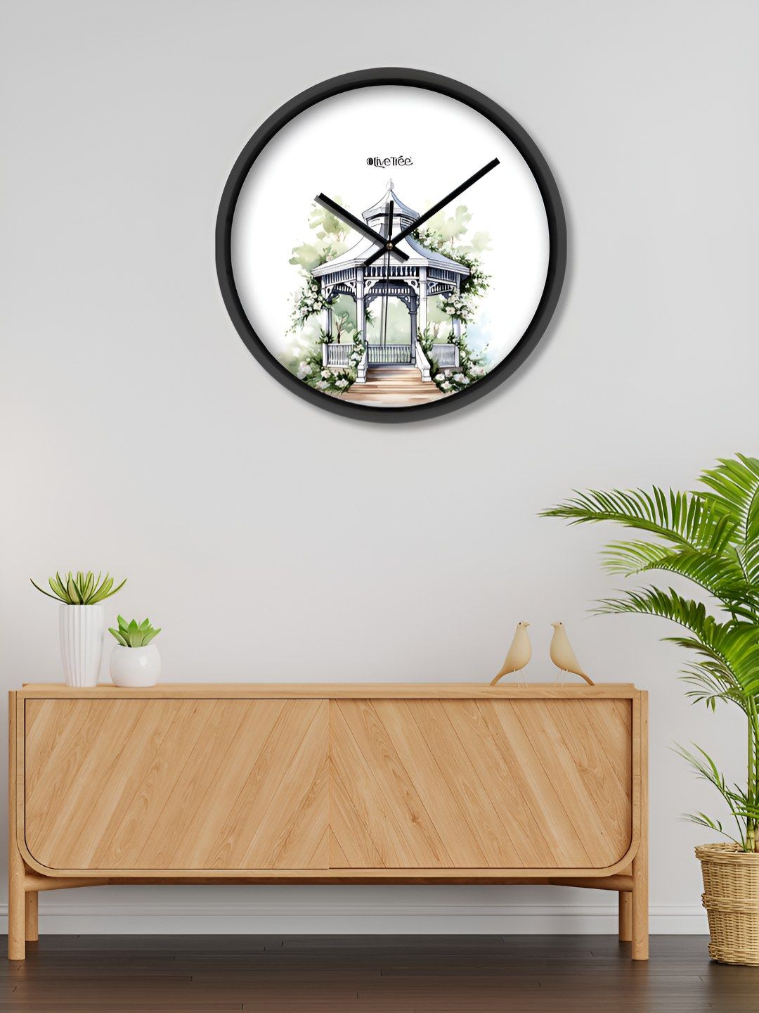 OLIVE TREE Black & White Printed Contemporary Wall Clock-picture-38