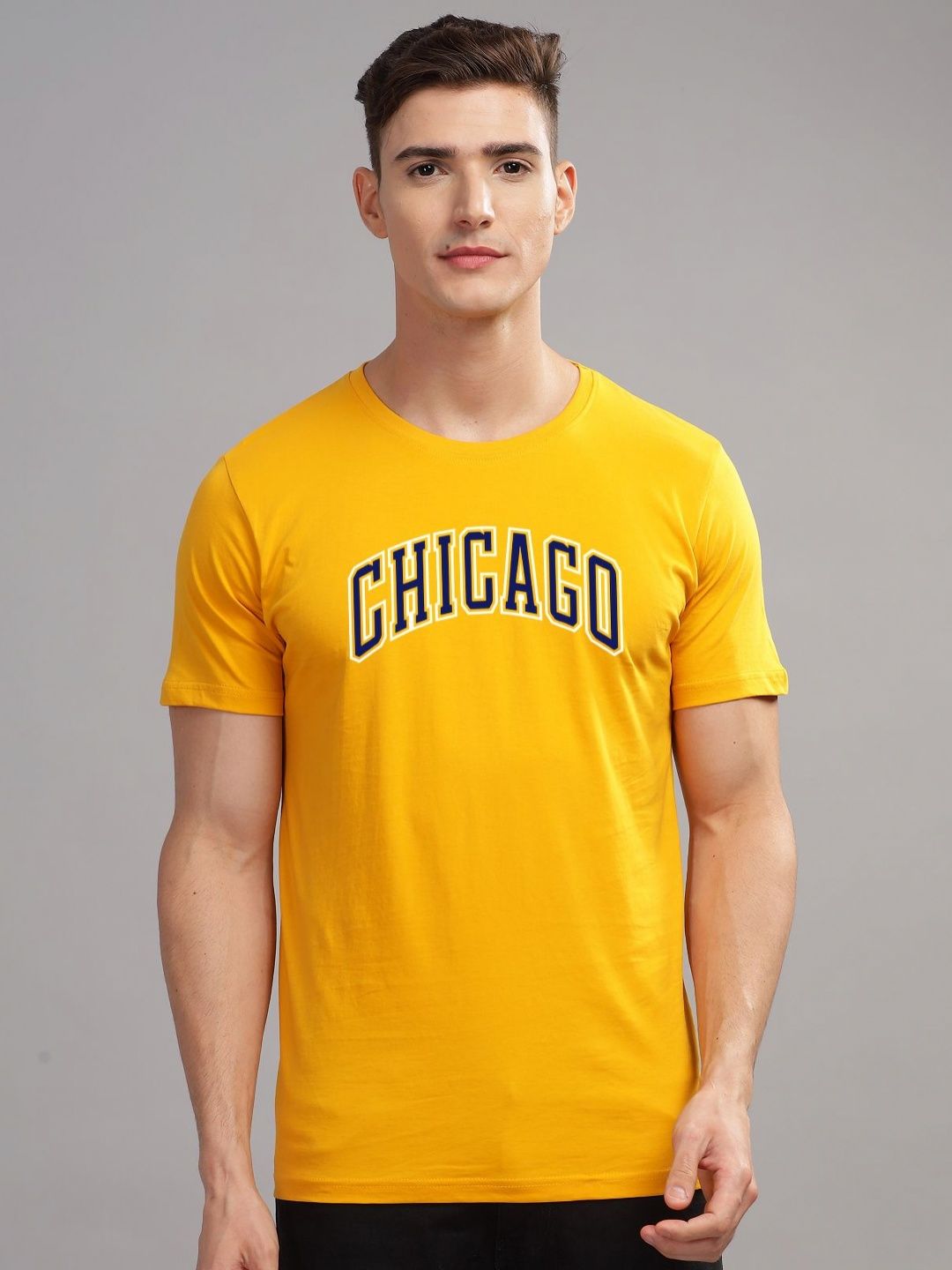 ADRO Men Typography Printed Applique T-shirt-picture-38