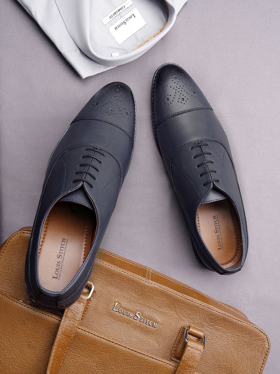 LOUIS STITCH Men Leatherette Derby Formal Shoes-picture-34