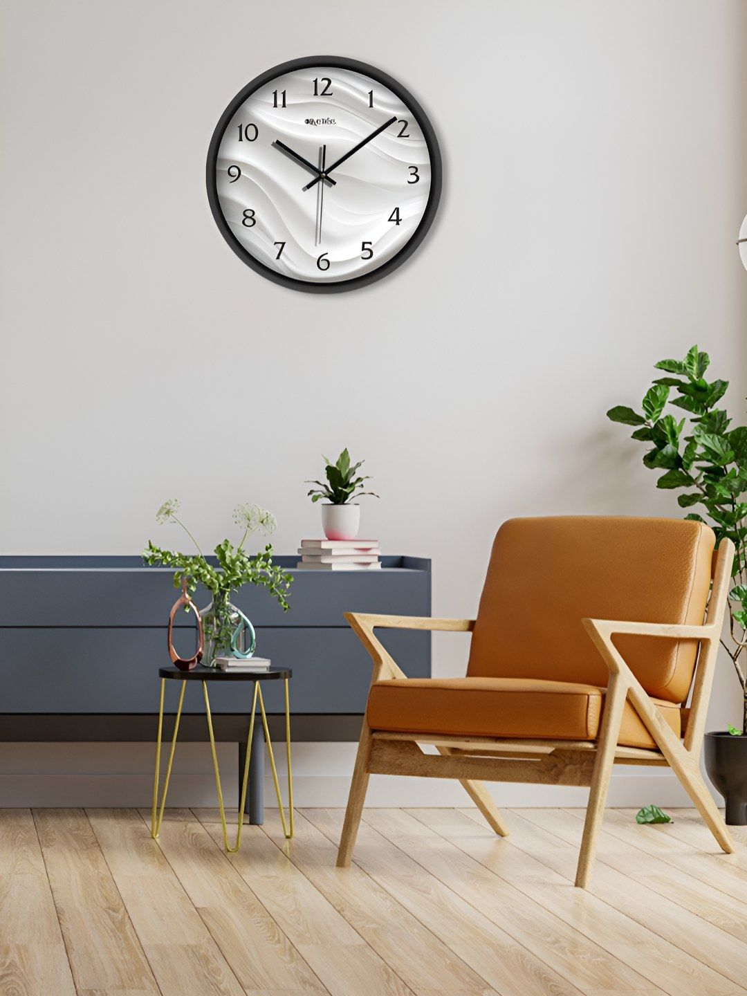 OLIVE TREE Black & White Printed Contemporary Wall Clock-picture-19