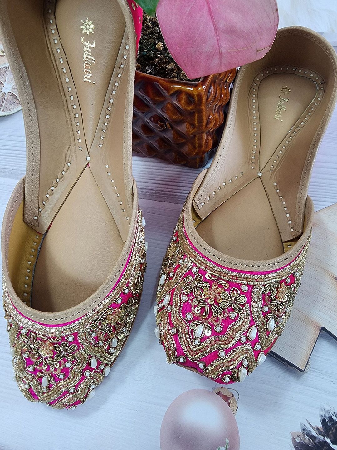Fulkari Women Embellished Ethnic Mojaris-picture-15