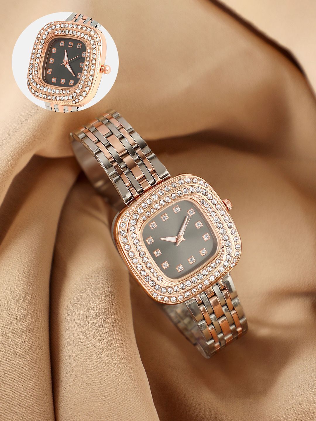 HAUTE SAUCE by Campus Sutra Women Embellished Dial & Stainless Steel Bracelet Style Straps Analogue Watch-image-40