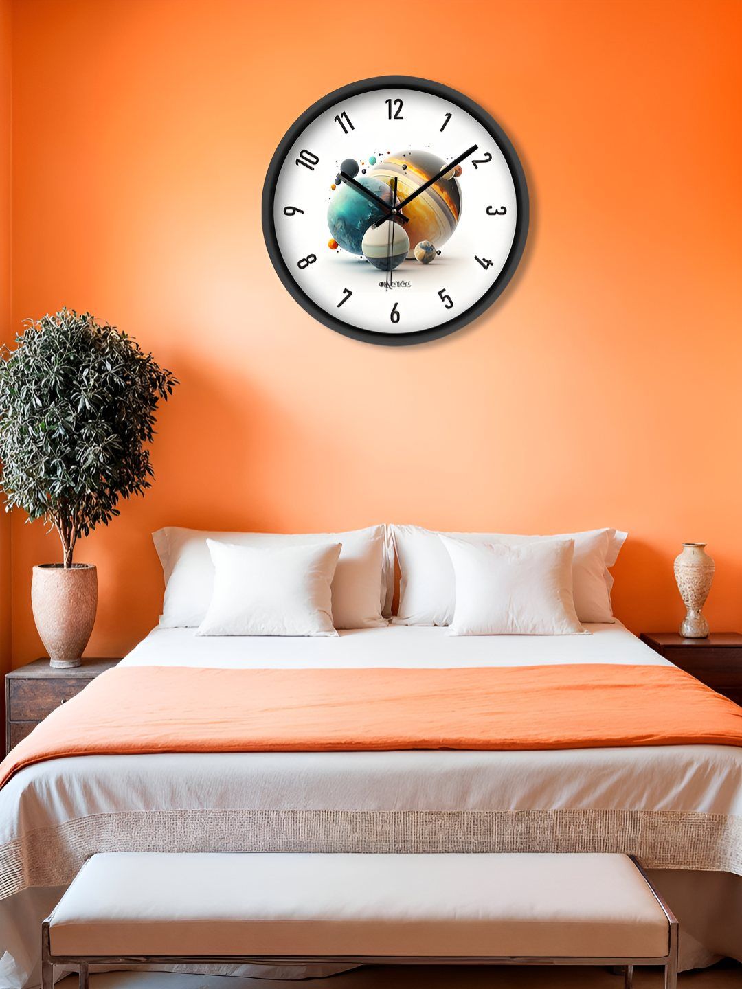 OLIVE TREE Black & White Printed Contemporary Wall Clock-picture-37