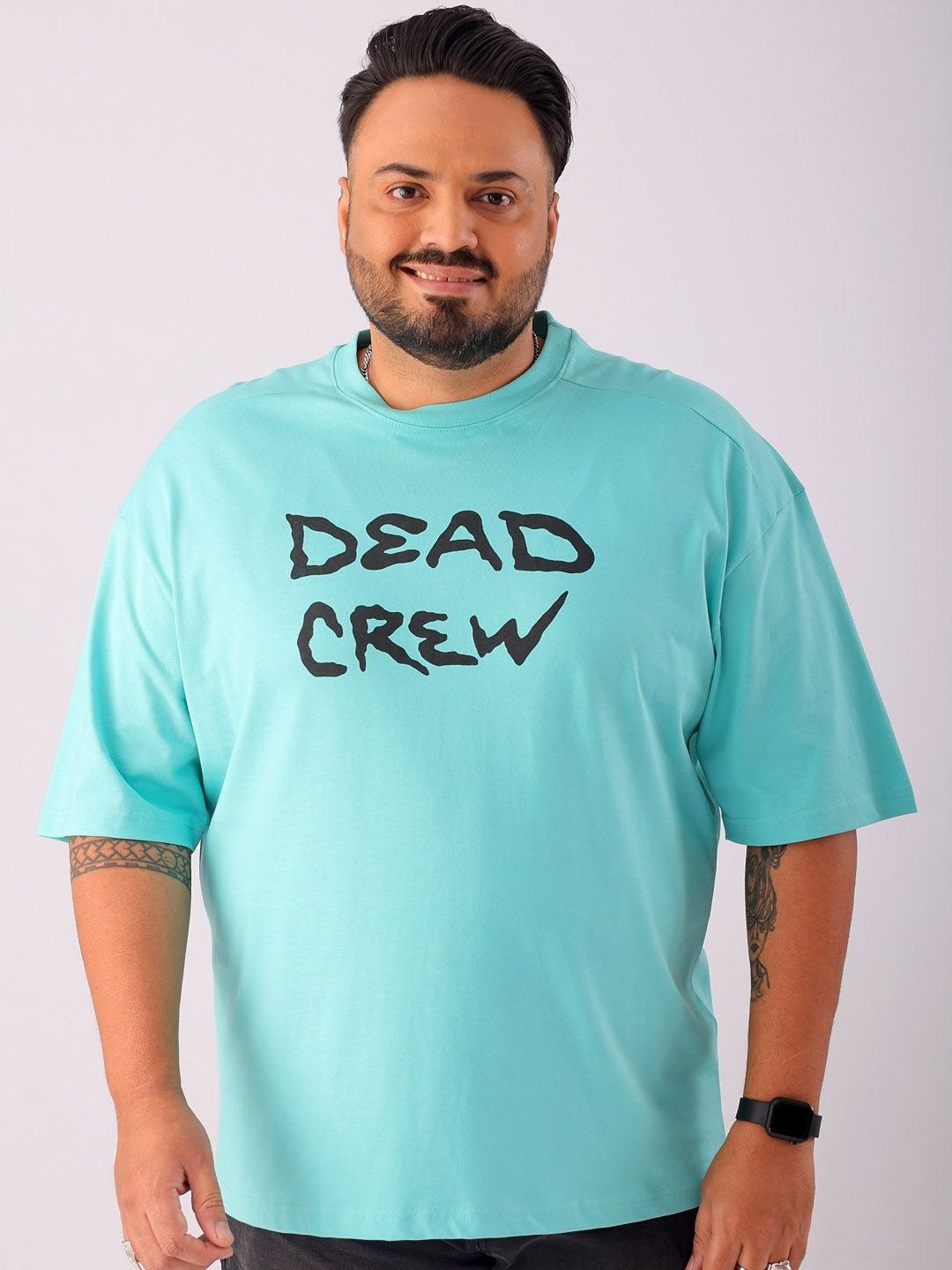 hardsoda by the indian garage co HARDSODA Men Plus Size Typography Printed Round Neck Cotton Relaxed Fit T-Shirt-picture-26