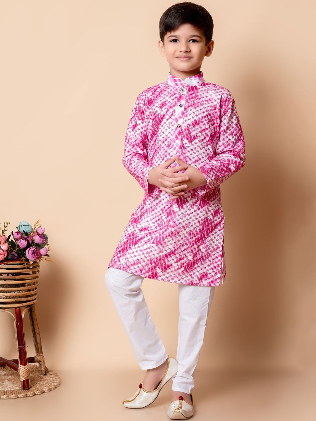 NFC CREATION Boys Embroidered Regular Sequinned Kurta with Pyjamas-picture-13