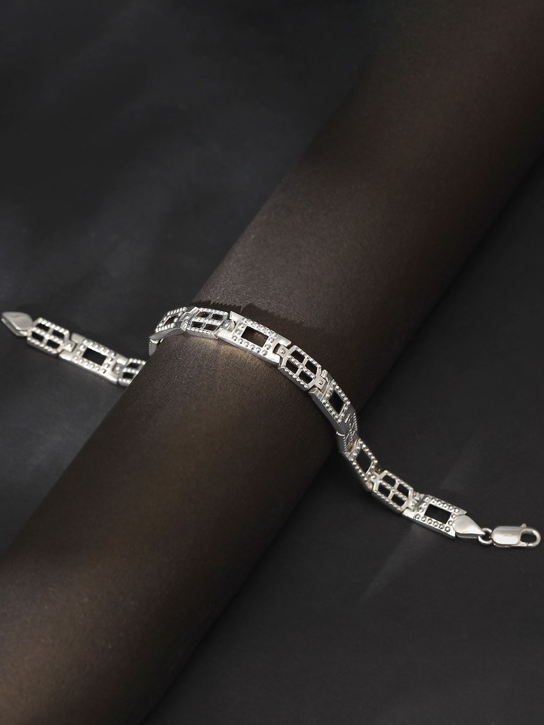 GIVA Men 925 Sterling Silver Rhodium-Plated Link Bracelet-picture-33