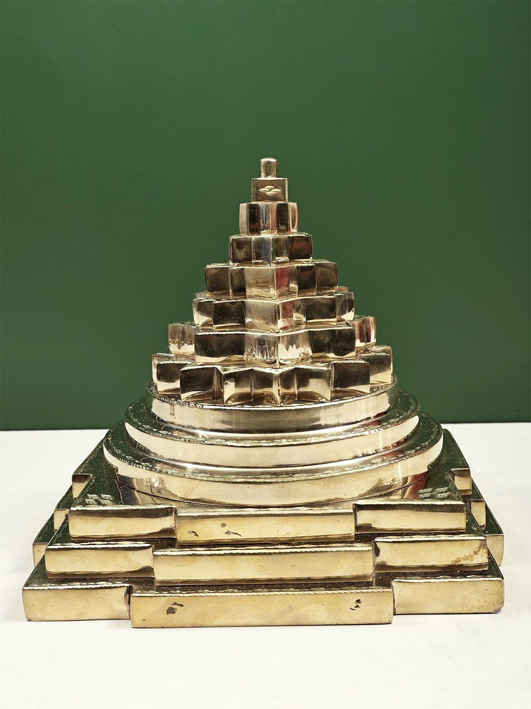 Exotic India Gold Toned Shri Yantra Religious Idol Showpiece-picture-31