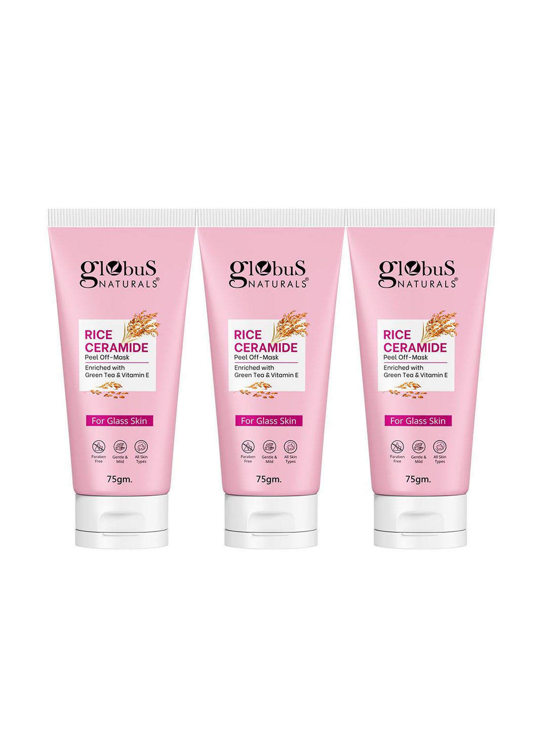 Globus naturals Rice Ceramide Set Of 3 Peel Off Mask With Green Tea & Vitamin E-75g Each-image-37