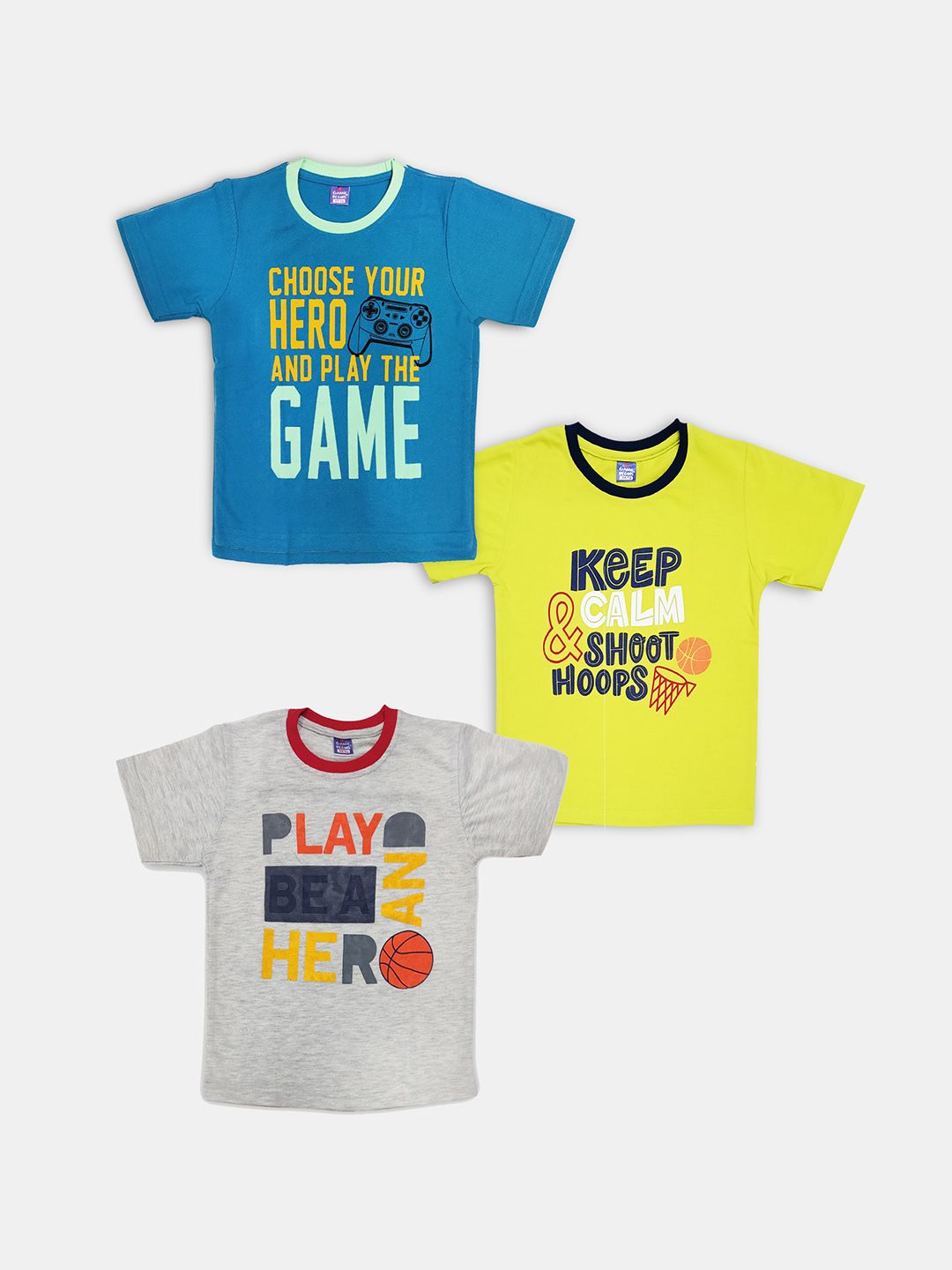 Here&Now X Game Begins Boys Pack of 3 Assorted Typography Printed T-shirts-picture-28