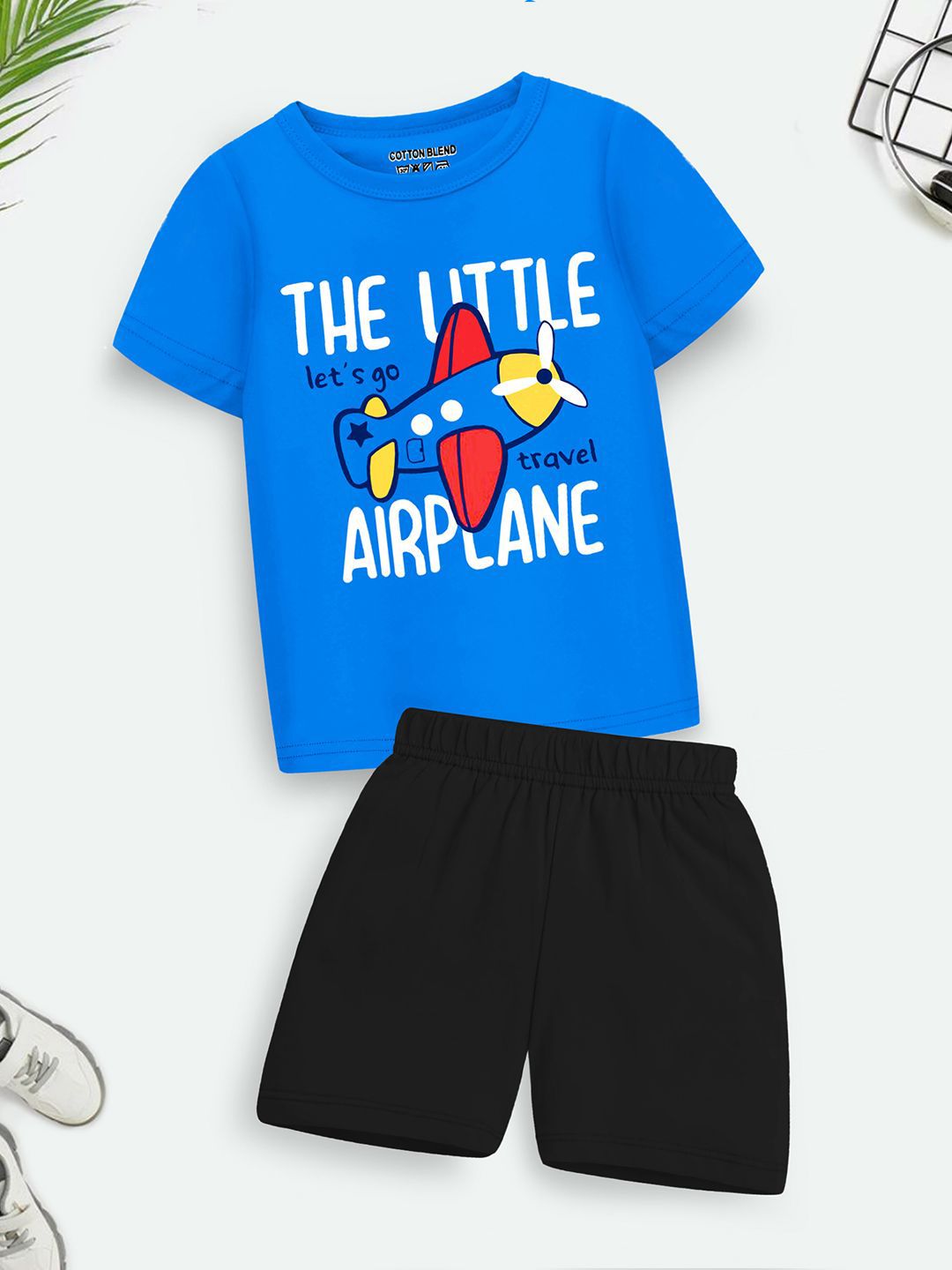 YK X Trampoline Kids Printed T-shirt with Shorts-picture-17
