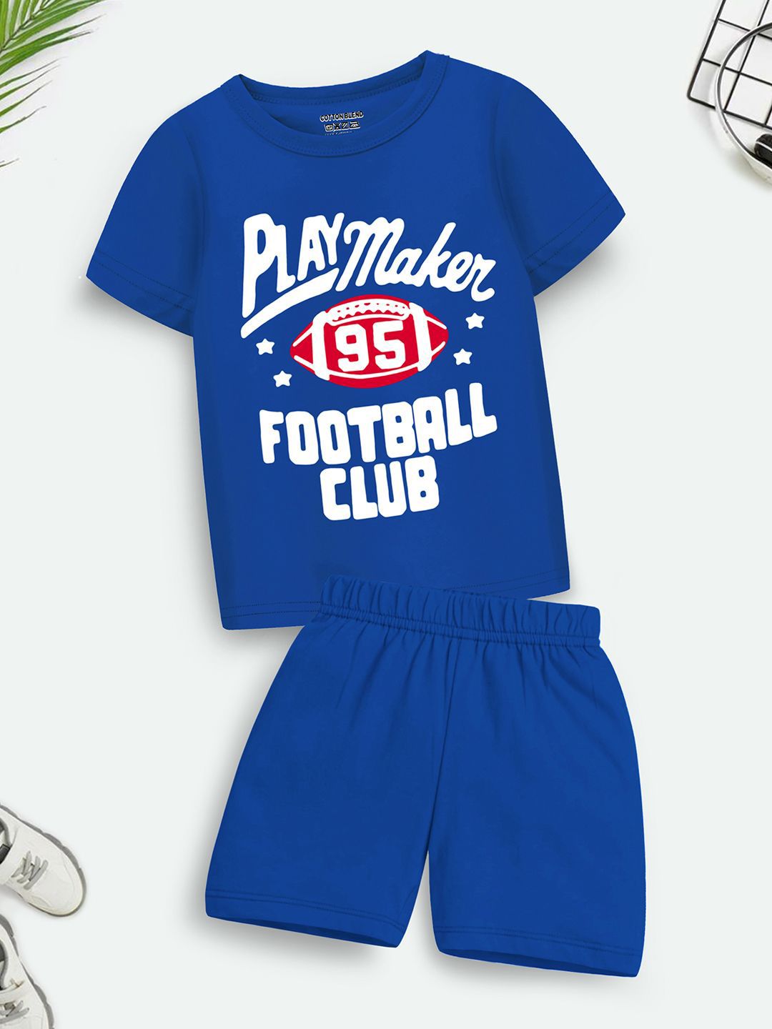 YK X Trampoline Kids Printed Round Neck T-shirt With Shorts-picture-44