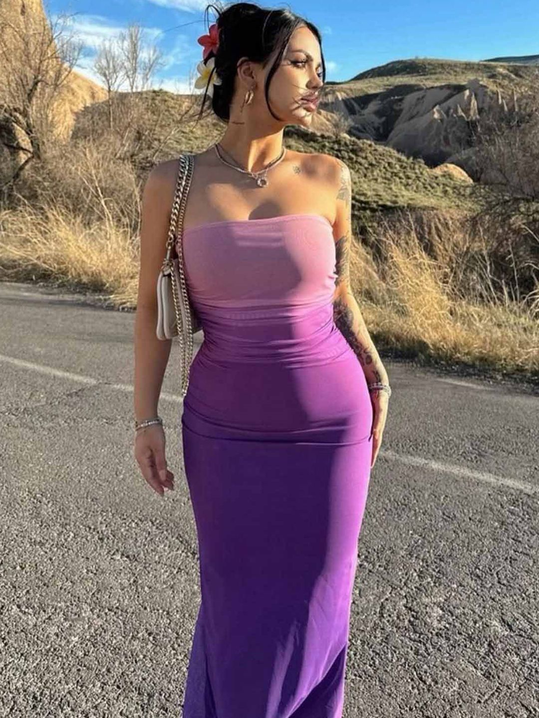 StyleCast Off-Shoulder Sheath Maxi Dress-picture-50