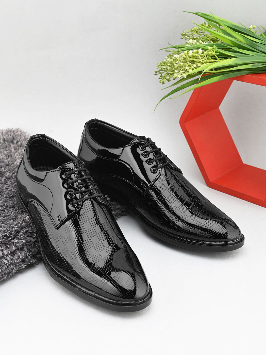 El Paso Men Leather Textured Formal Derbys Shoes-picture-28