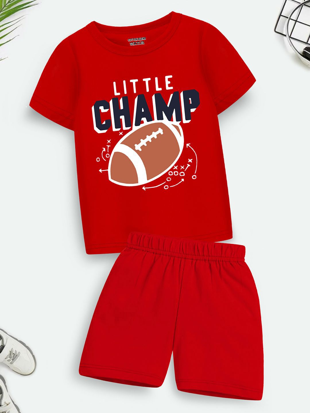 YK X Trampoline Kids Printed T-shirt with Shorts-picture-45