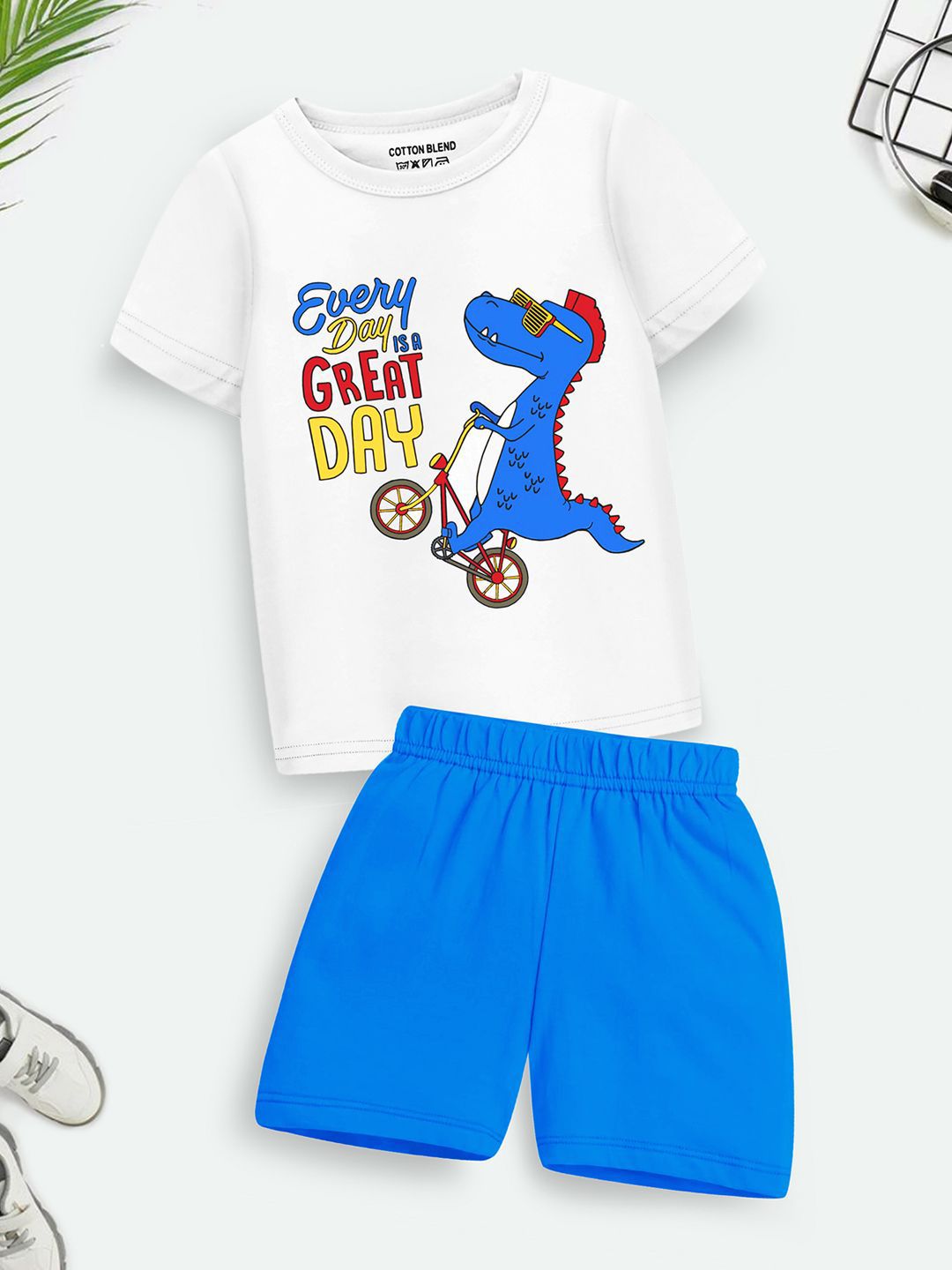 YK X Trampoline Kids Printed T-shirt with Shorts-picture-12