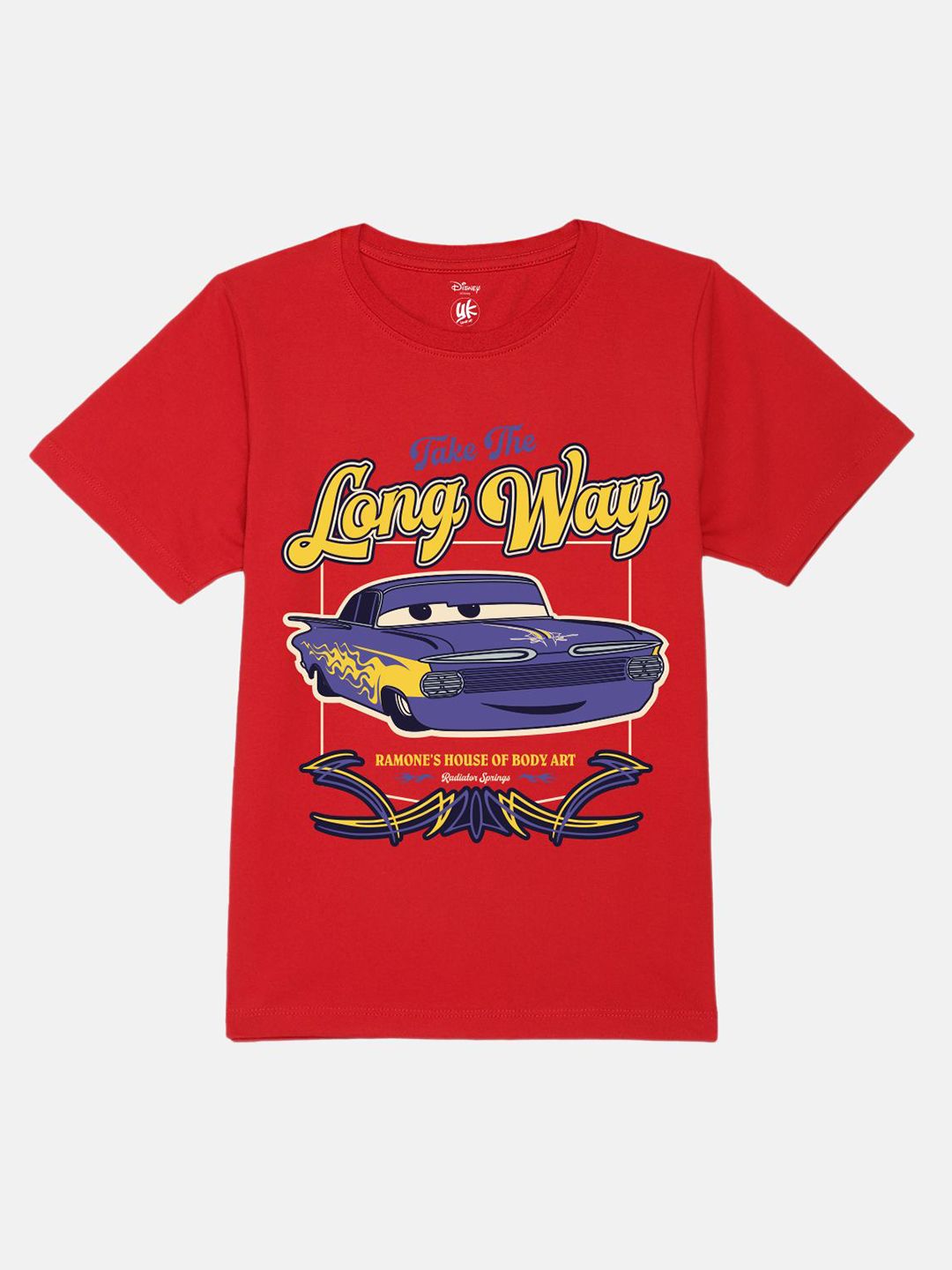 YK Disney Boys Cars Printed Pure Cotton Applique T-shirt-picture-26