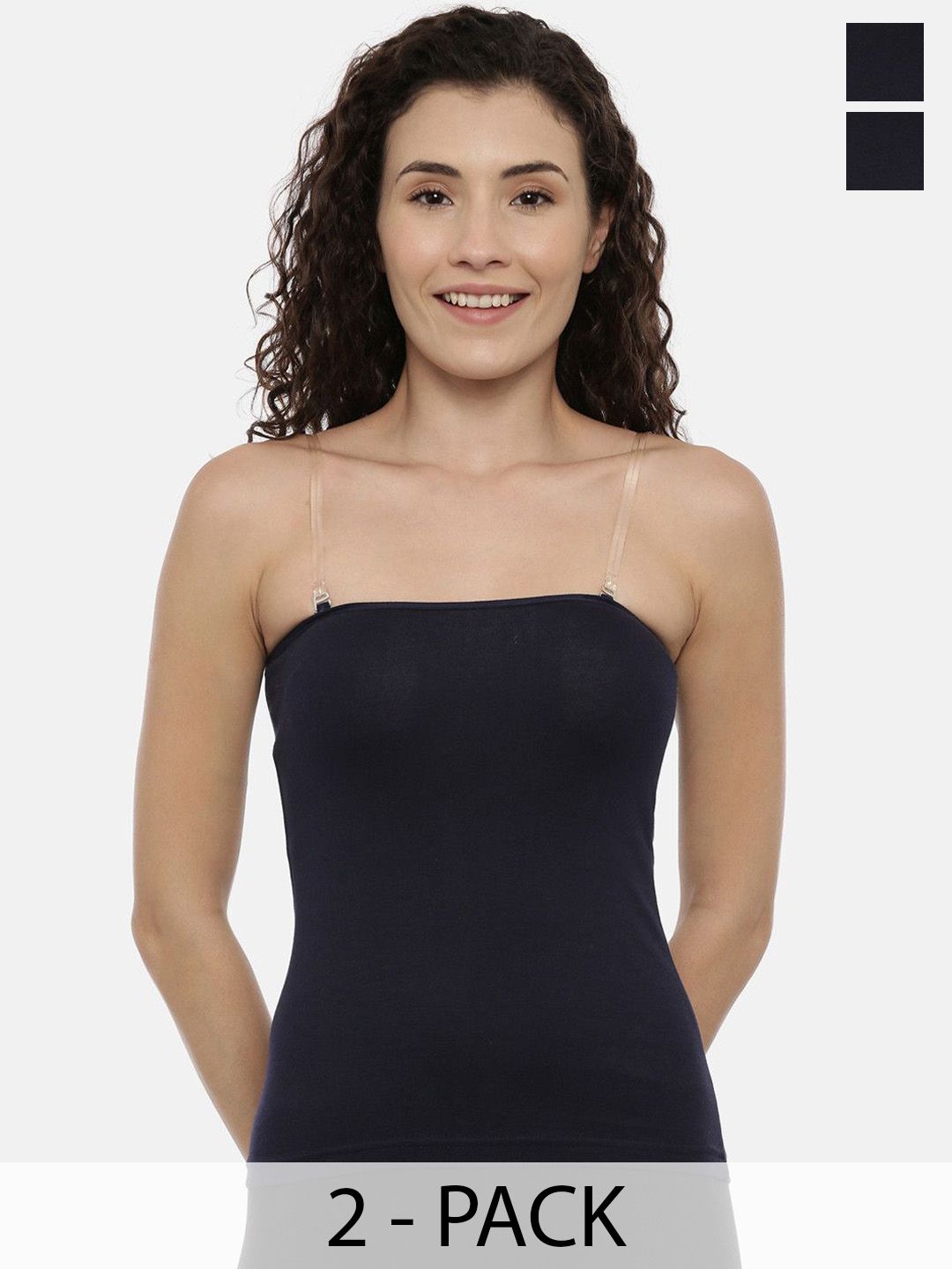 GOLDSTROMS Women Solid Pack Of 2 Cotton Non-Padded Camisoles-picture-15