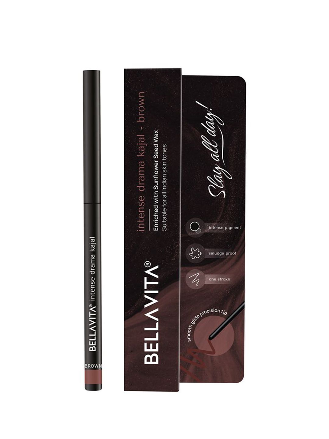 Bella Vita Organic Long Lasting Intense Drama Kajal Enriched With Almond Oil 0.3g - Brown-picture-51