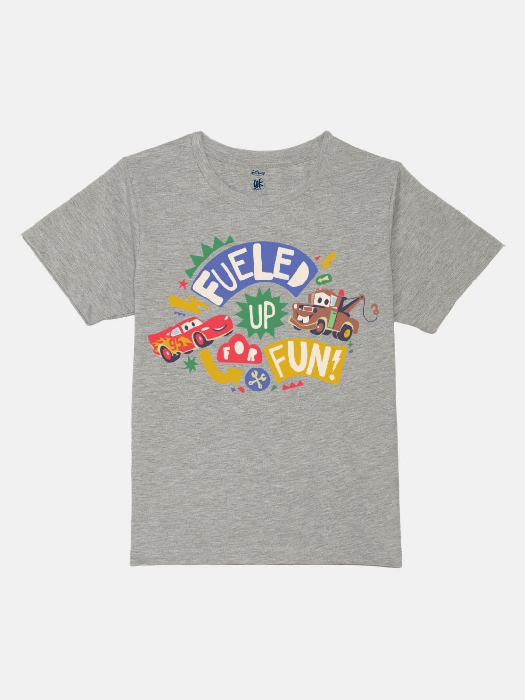 YK Disney Boys Cars Printed Pure Cotton Applique T-shirt-picture-34