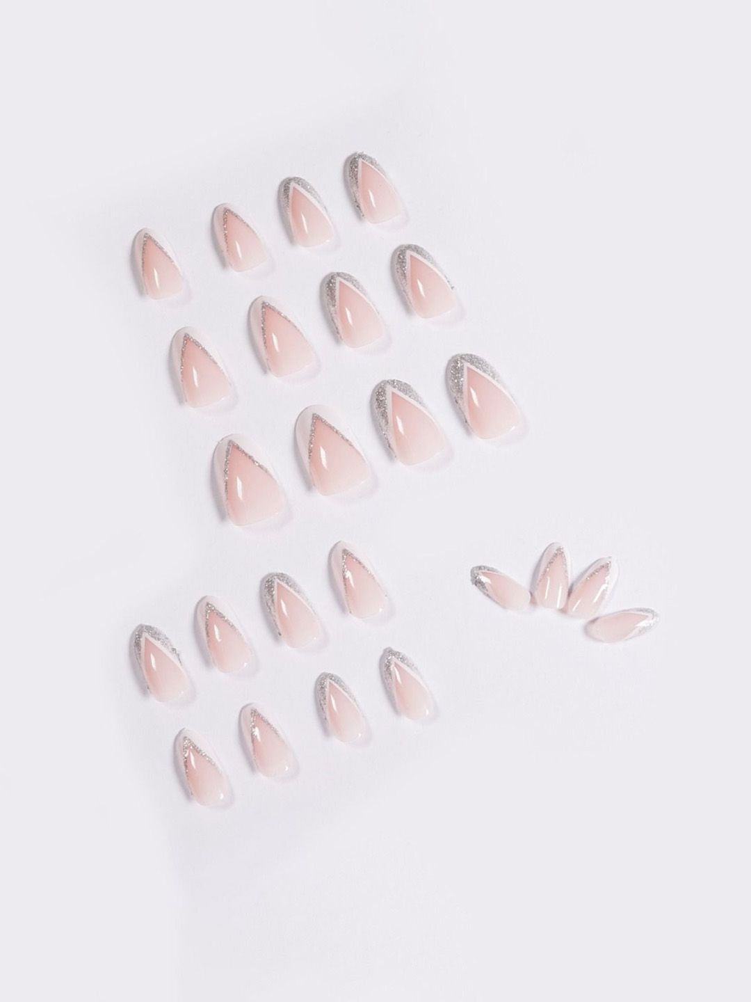 The Pink Truck Set of 24 Artificial Reusable Nails With Glitter Manicure Design-picture-11