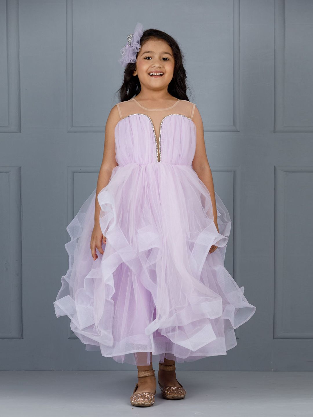 The Lush Affair Net Fit and Flare Maxi Dress-image-38