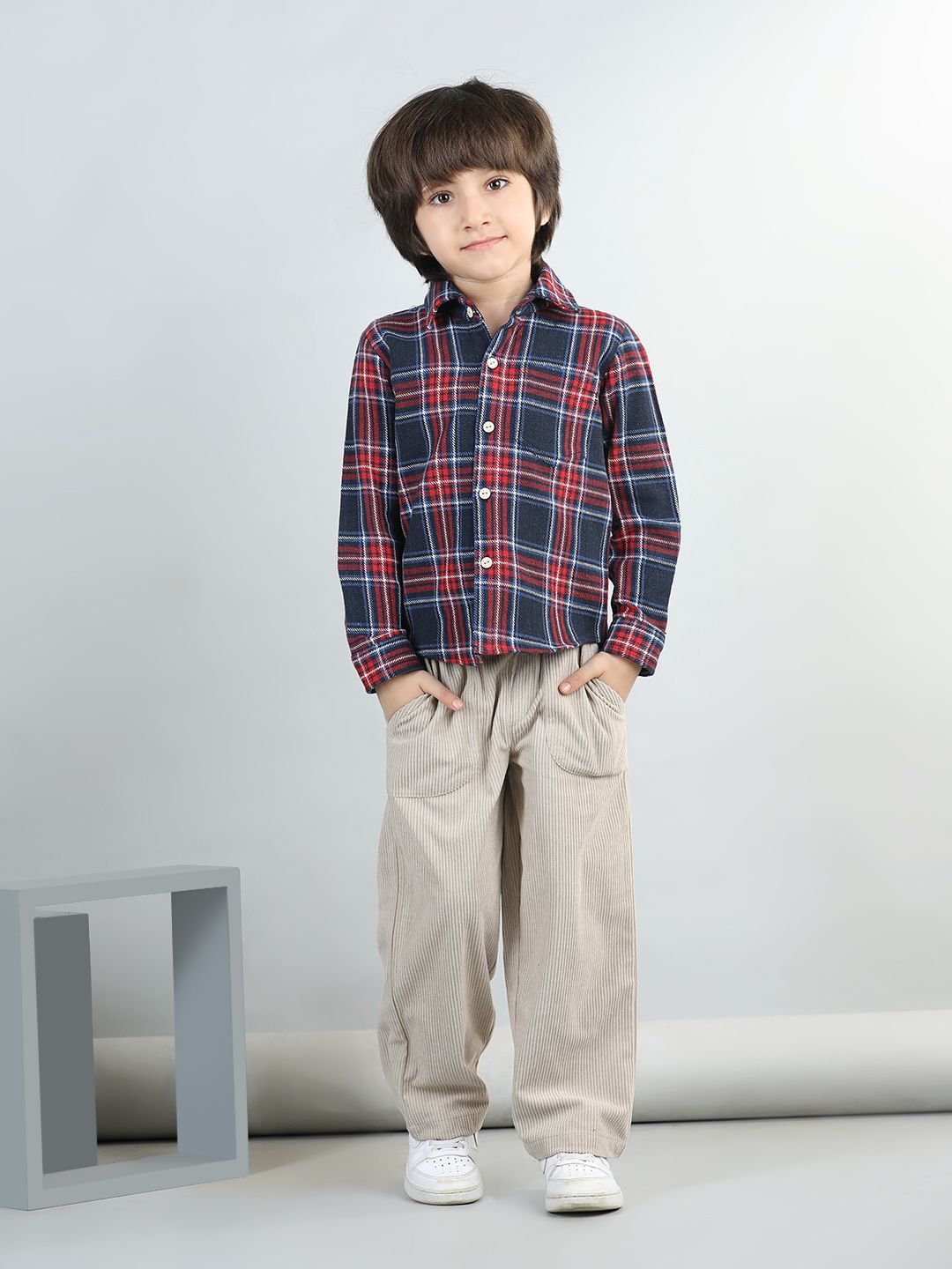 AWW HUNNIE Boys Checked Shirt with Trousers-picture-15