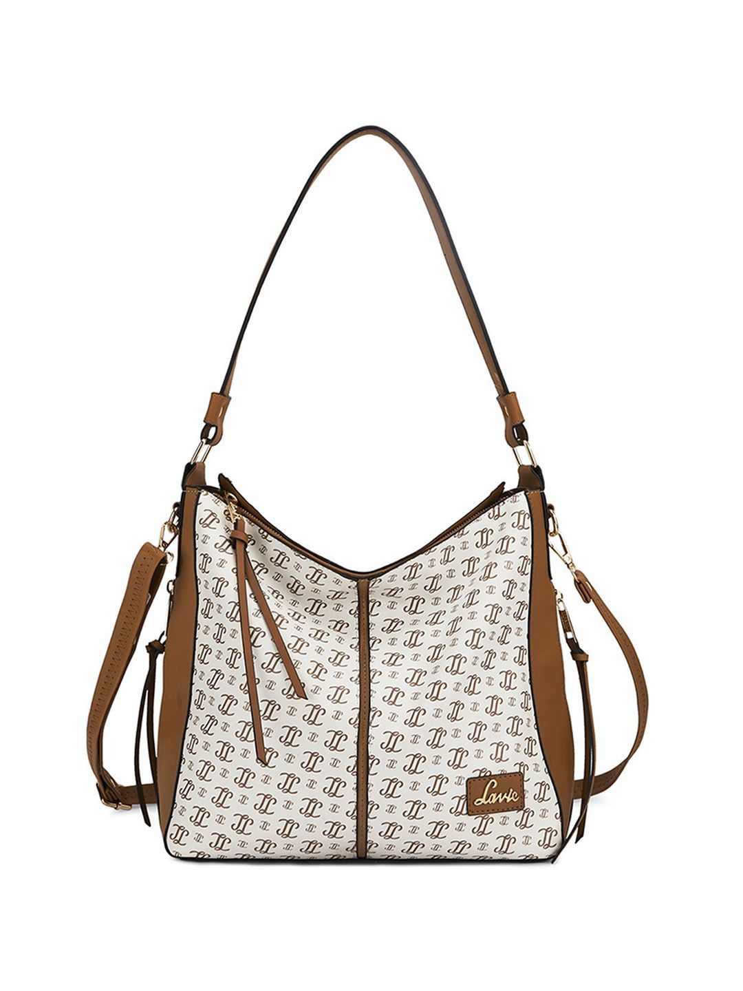 Lavie Textured Structured Hobo Bag with Tasselled-picture-35