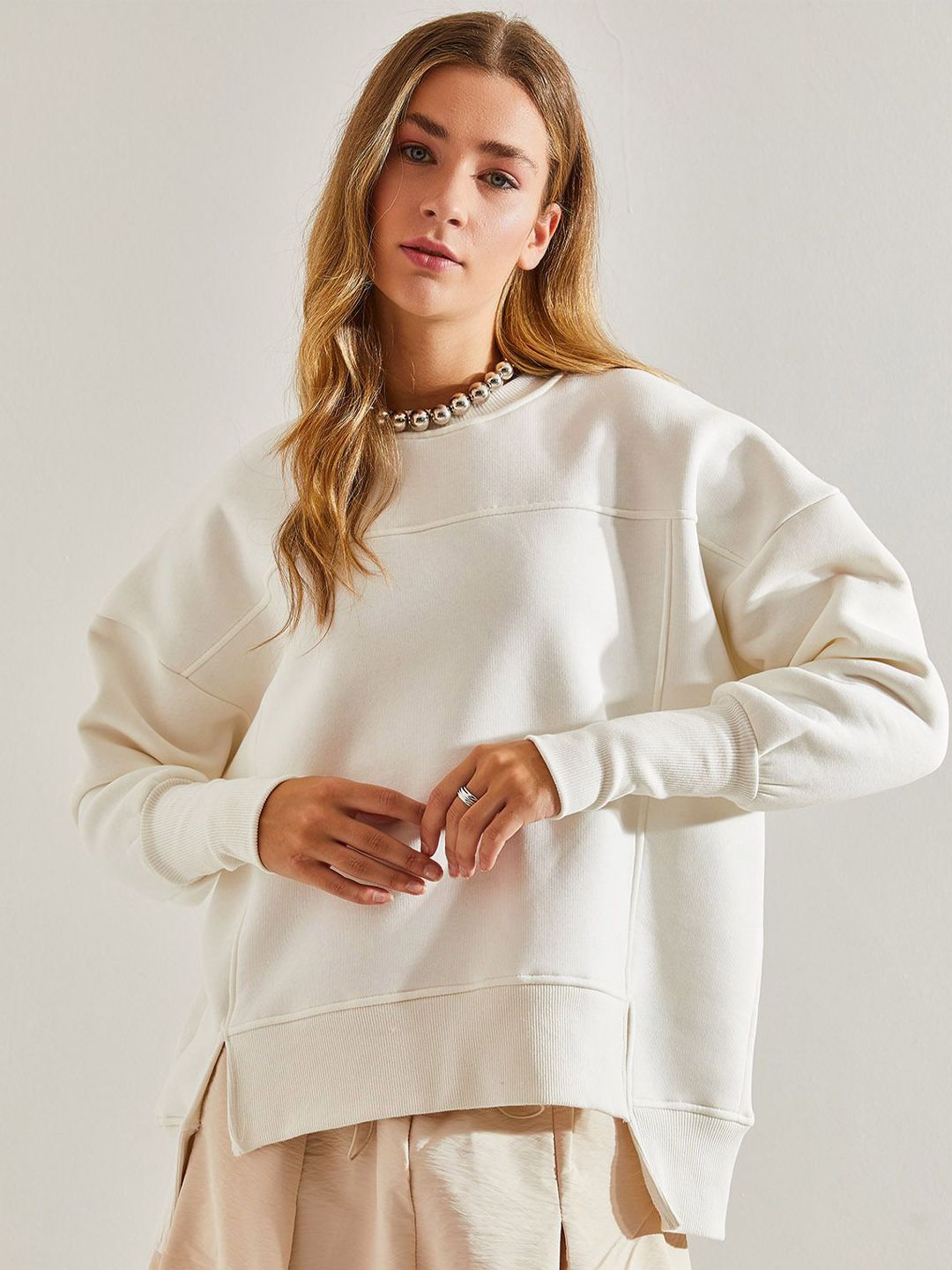 BIANCO LUCCI Women Solid Sweatshirt-image-8