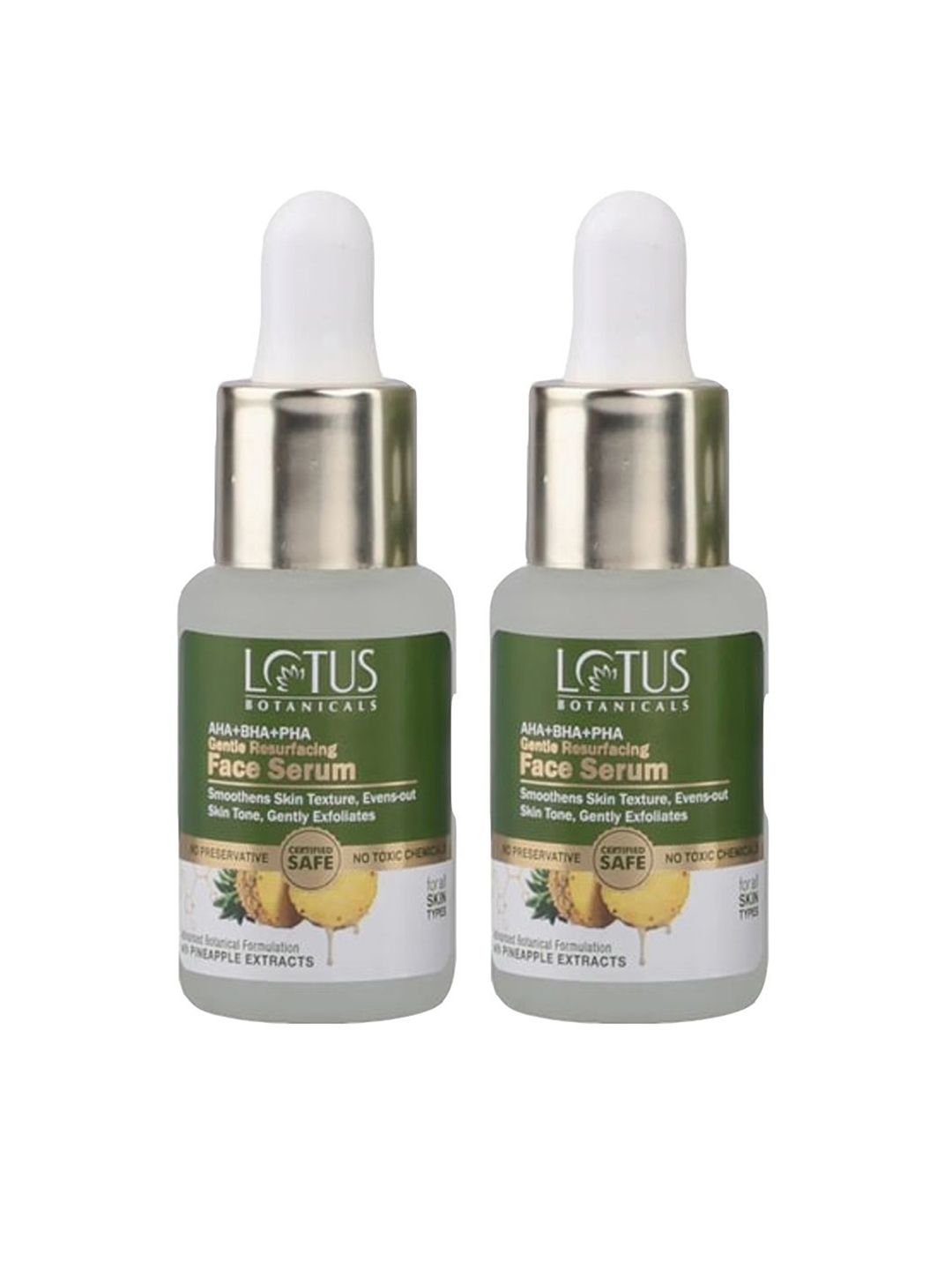 Lotus Botanicals Set Of 2 Pineapple Gentle Resurfacing Face Serum - 14ml Each-image-45