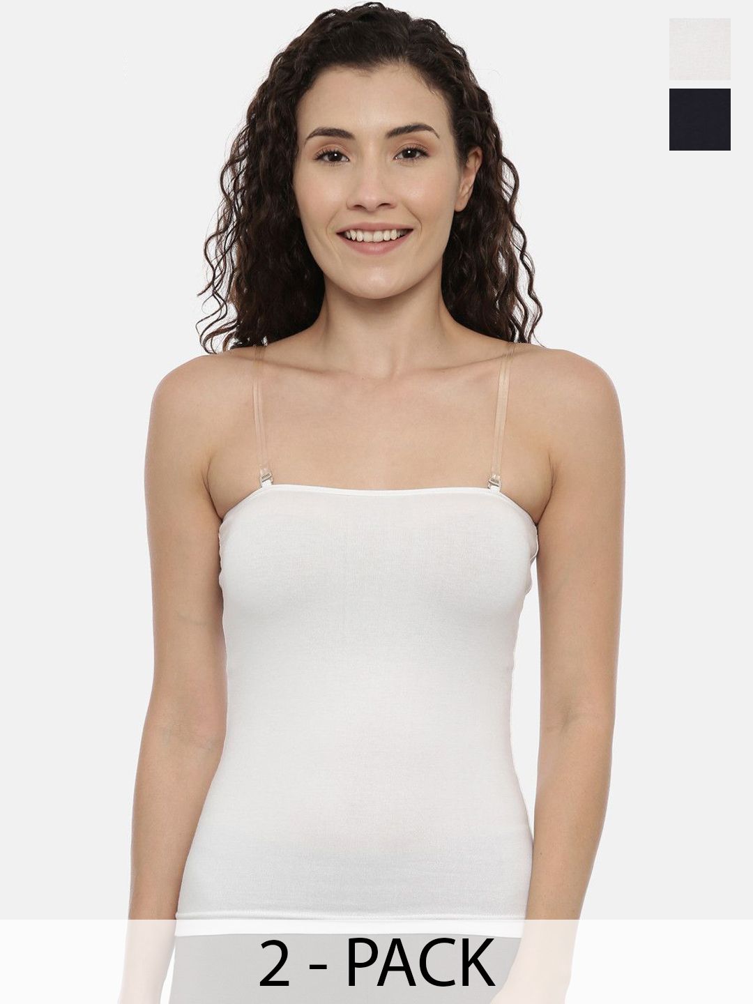 GOLDSTROMS Women Solid Pack Of 2 Cotton Non-Padded Camisoles-picture-35