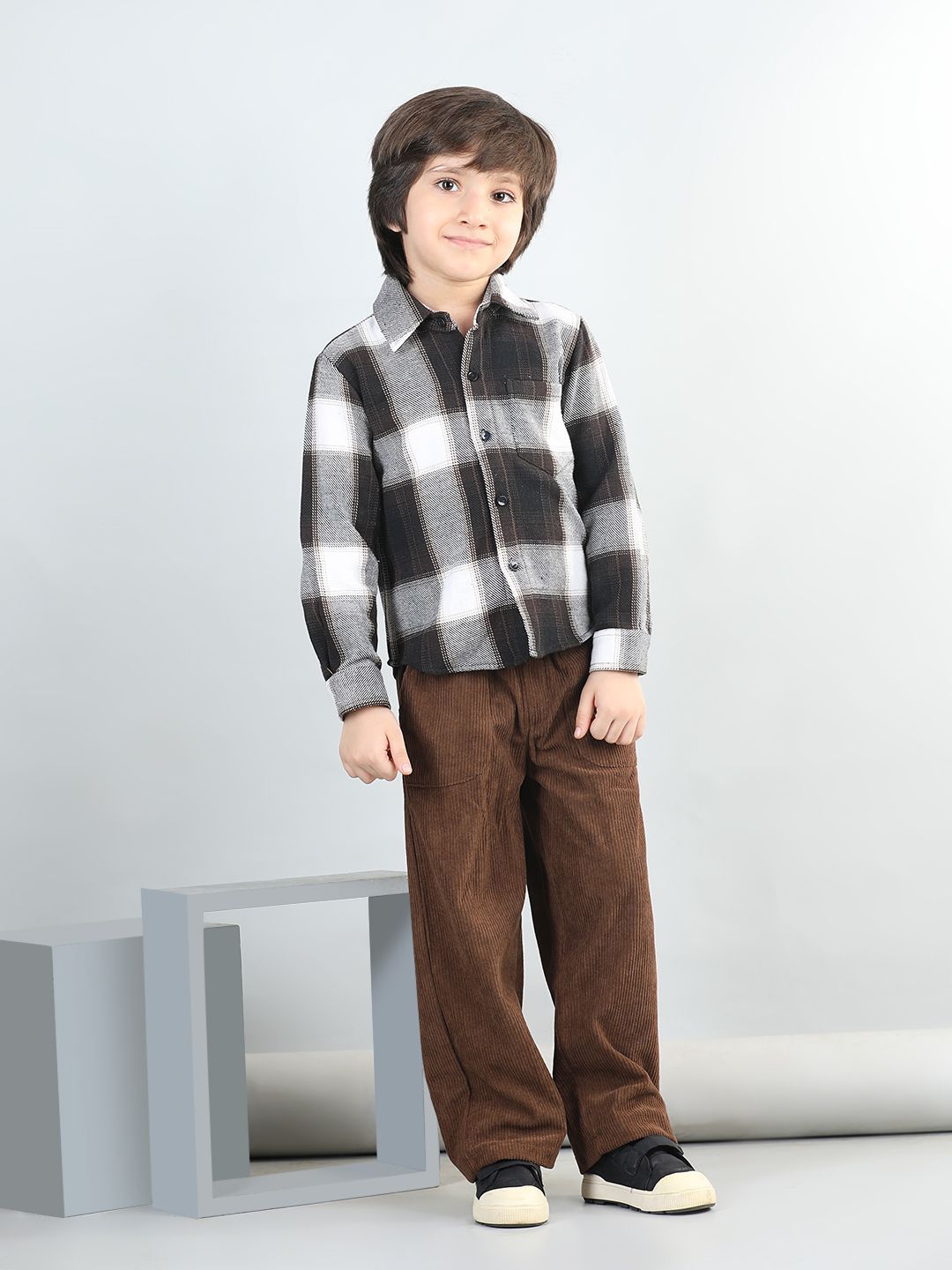 AWW HUNNIE Boys Checked Shirt with Trousers-picture-18