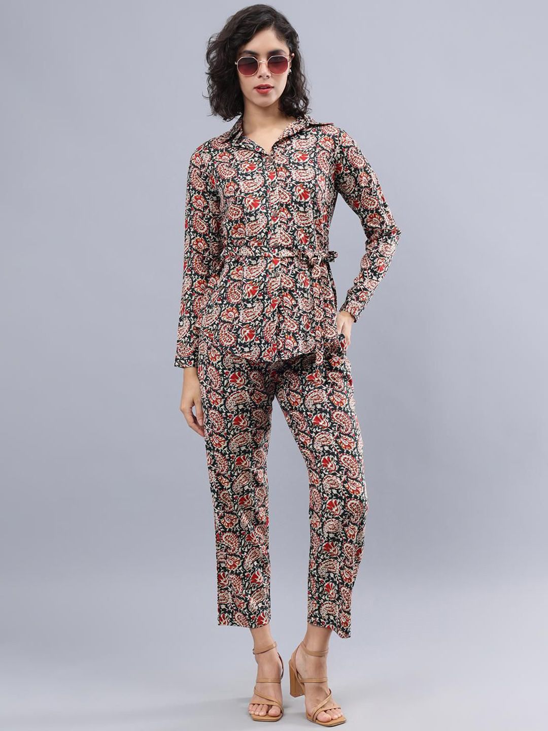 CORDSET Printed Pure Cotton Shirt & Trousers Co-Ords-picture-12